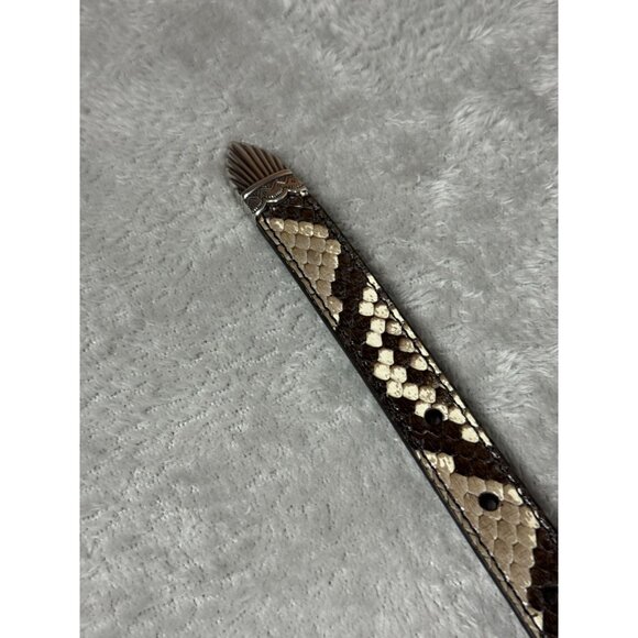 Kate Cate Thin Kim Python-Print Calfskin Leather Belt With Western-Style Silver main image 10